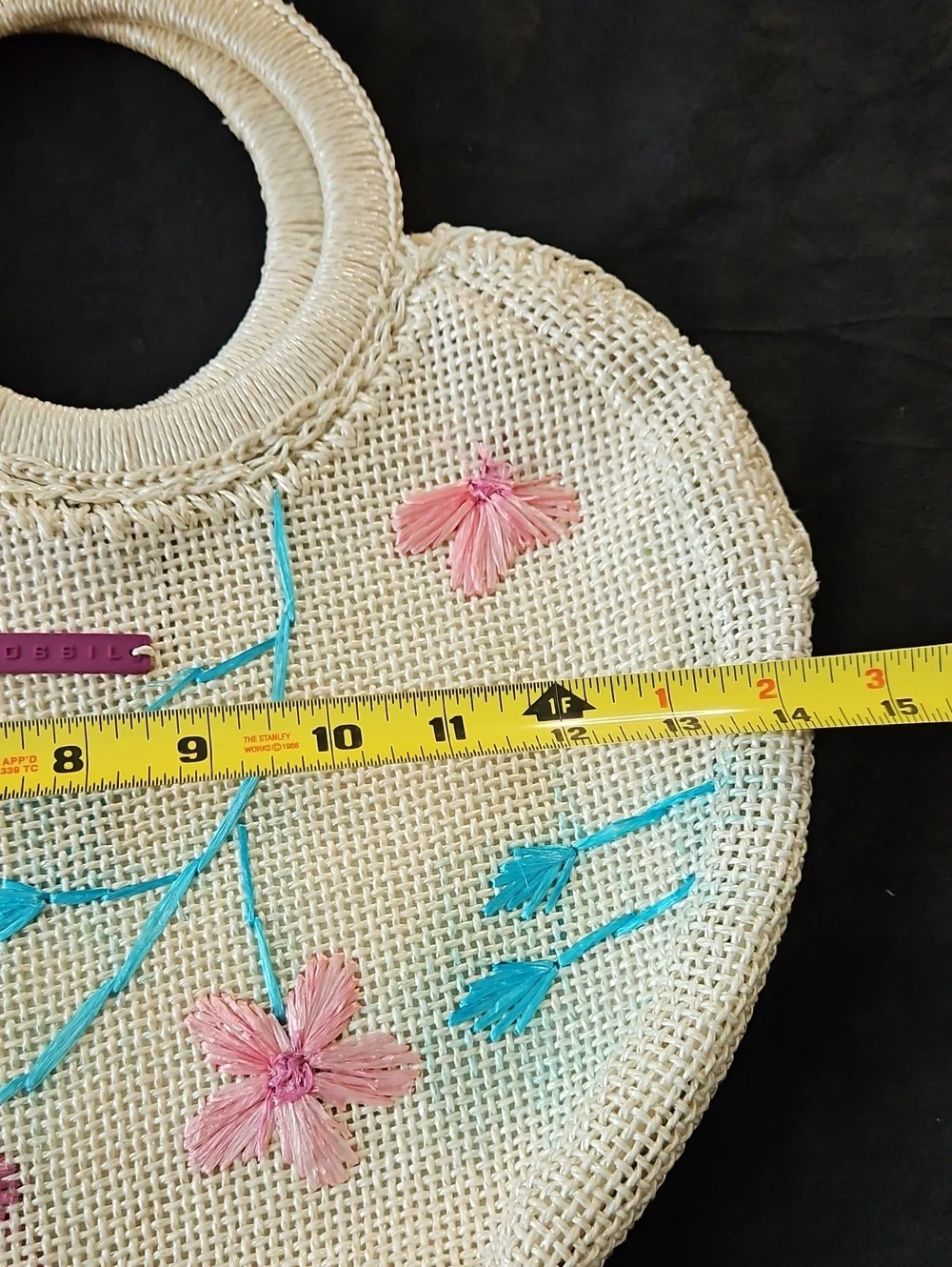 Fossil Woven Wicker Straw Handbag